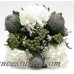 One Allium Way Mixed Floral Centerpiece in Wooden Mini Square Planter with Inset Natural BVZ1209