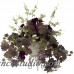 Lark Manor Morning Glory and Cherry Blossoms with Decorative Metal Planter LRKM2890