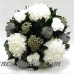 One Allium Way Mixed Floral Centerpiece in Small Wooden Round Container BVZ1171